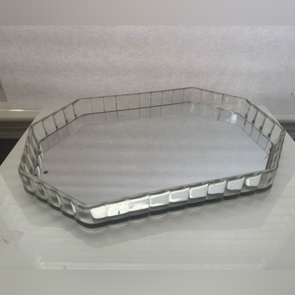 Vintage Mirrored Lucite or Acrylic
Vanity Dresser Tray Mid Century Felt
Bottom